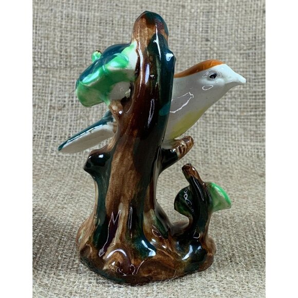 Vintage Porcelain Bird on Tree Handpainted Figurine - Picture 3 of 6